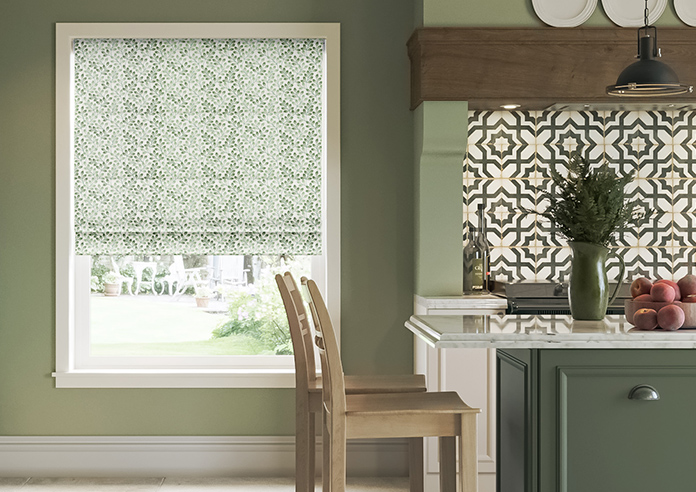 Fitzrovia Print, Subtle Greens - Twist&Fit Roman Blind - Image 3